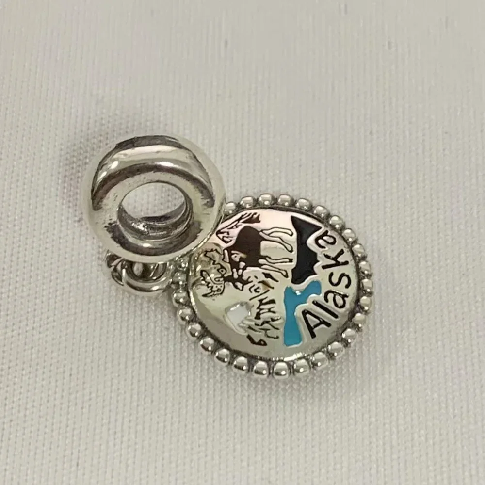 Pandora Alaska Exclusive Moose Travel Dangle Charm, S925 Silver Jewelry